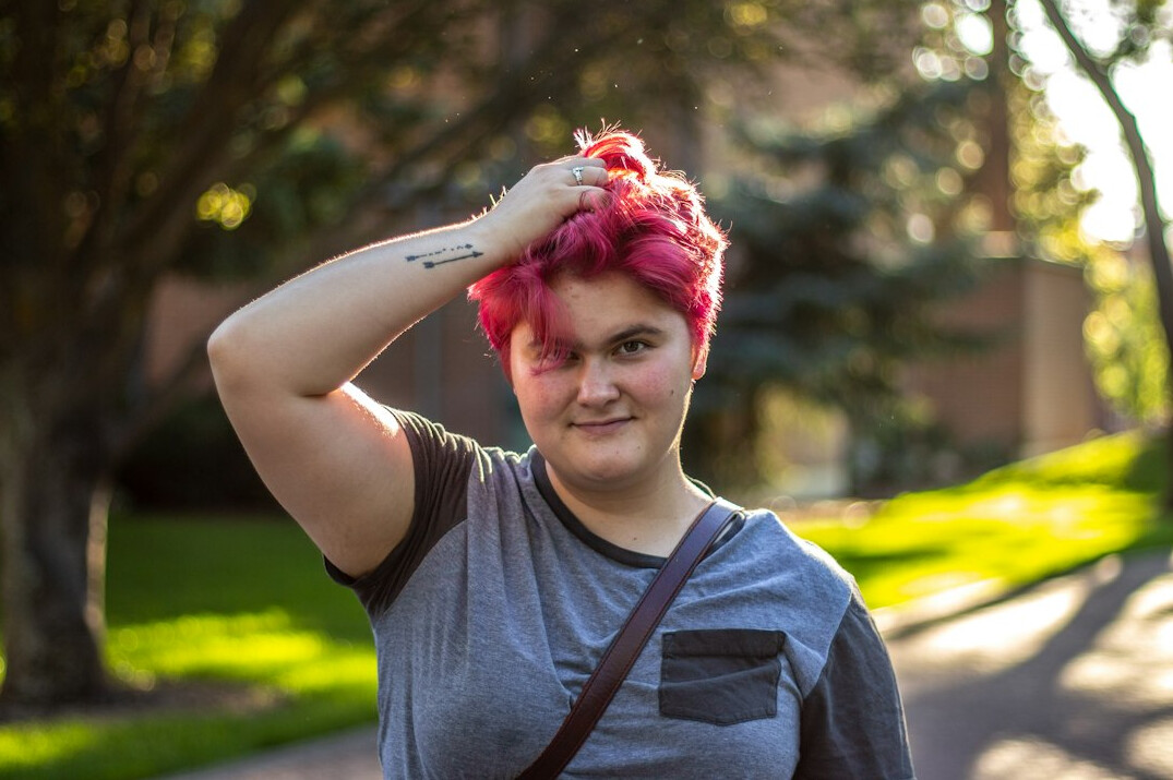 Portrait of a young Croatian woman with short hair