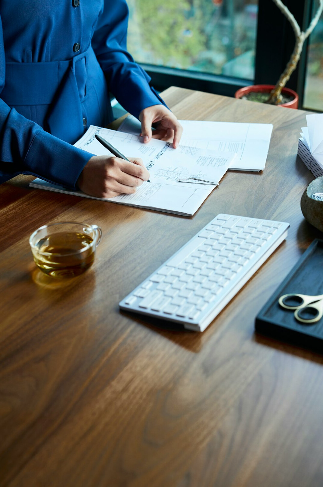 person switching careers at desk