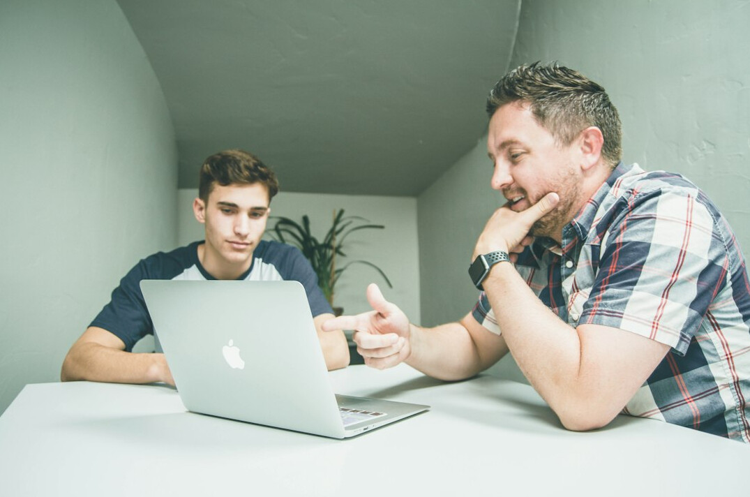 mentor helping student with code